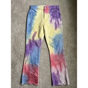 MOTHER Denim Hustler Fray Ankle Mystical Tie-Dye Jean Sz 28 Hippie $239